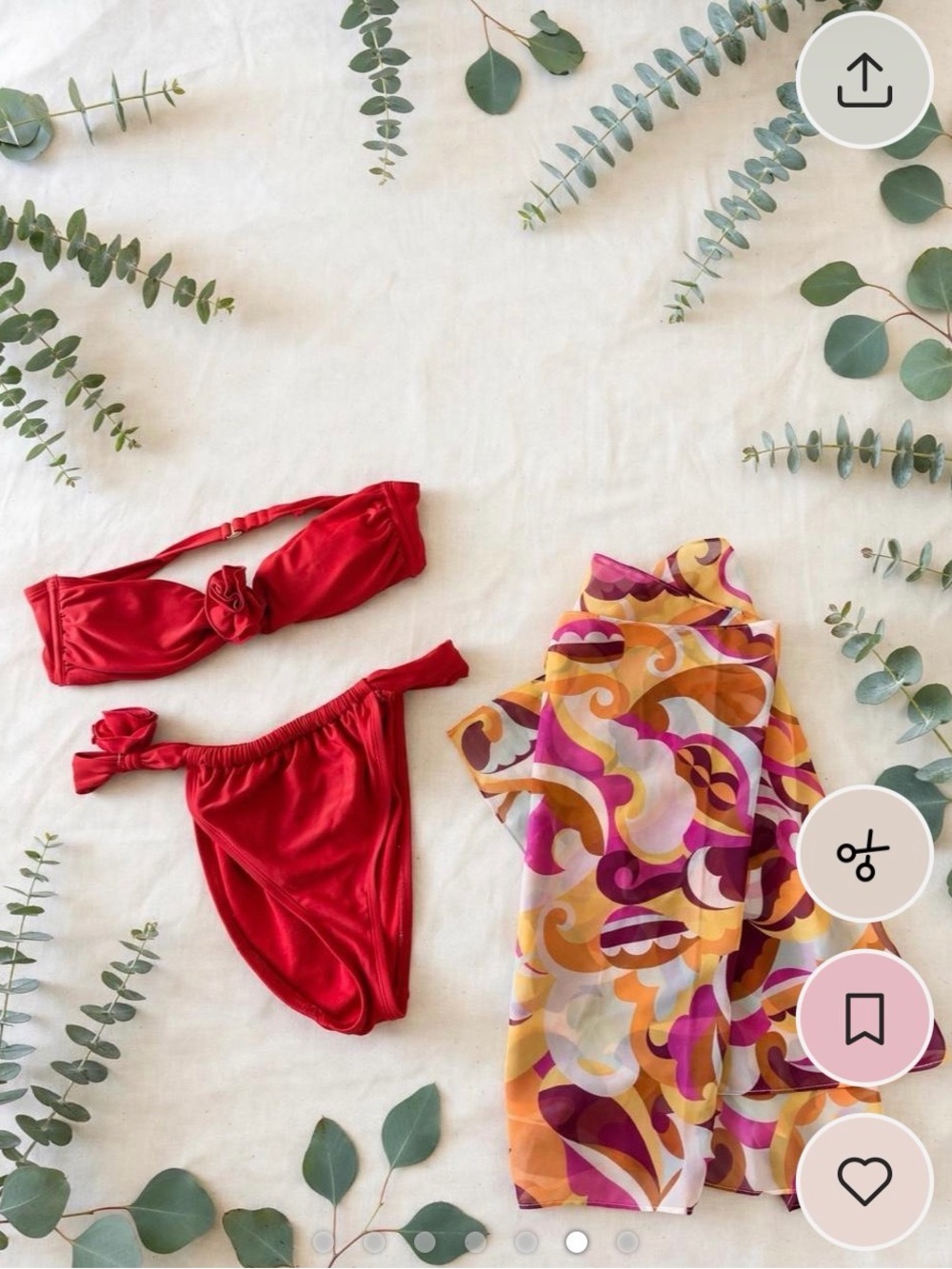 Target Red Girls' Bikini with Multi-Color Swirl Cover-Up